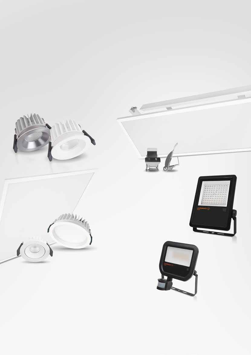 LEDVANCE LED-armaturer Highlights Våra nya highlights Sida 7 Spot DIM Dimbara spotlights (phase-cut ) Brandklassad 2 och IP6 Versioner i vit och borstat silver Sida 9 Panel 200 och nya tillbehör 200