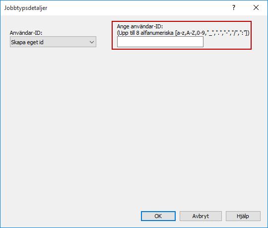 Skriv (eller klistra in) ditt personliga myprint-id i fältet användar-id och klicka på OK två