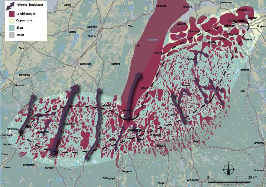 Berggrunden i Sverige skapar de storskaliga terrängformerna, men det är istidens tunna jordlager som formar det småskaliga mönstren.