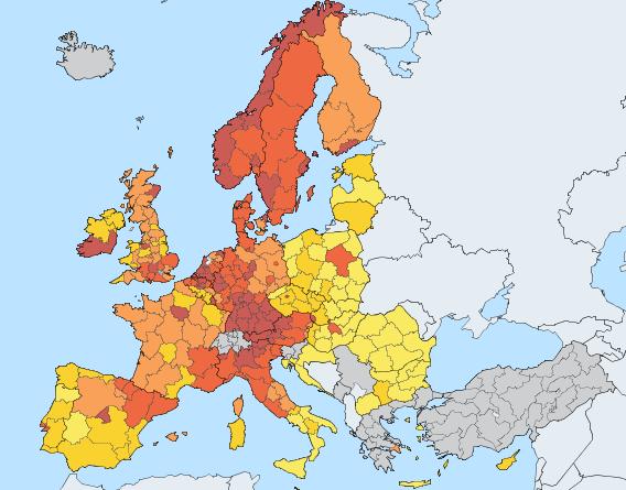 2 Göteborgsregionen i en internationell jämförelse Den ekonomiska standarden i en region kan mätas med hjälp av bruttoregionprodukten per invånare (BRP per capita).
