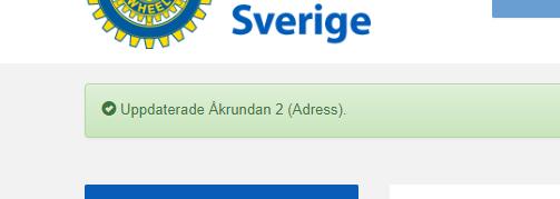 Nu öppnade jag fliken Adresser. Vi har valt att bara tillåta en sorts adress i registret. Vi du ändra adress kan du göra det själv genom att klicka på pennan till höger.