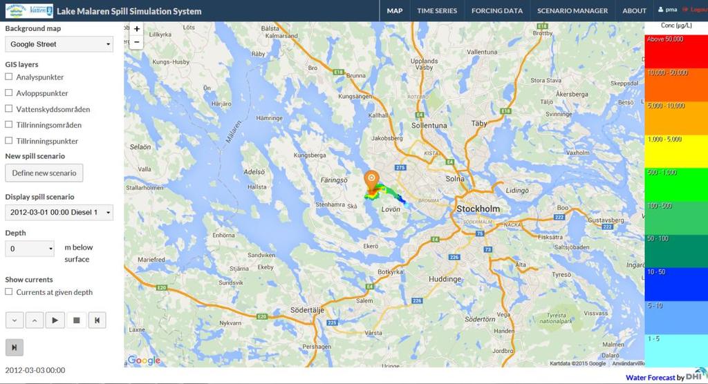 Map Definiera nytt scenario, eller Visualisera beräknat scenario GIS lager tillgängliga: Analyspunkter