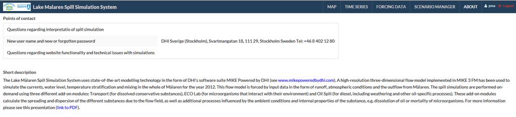 About Information om systemet Kontaktinformation