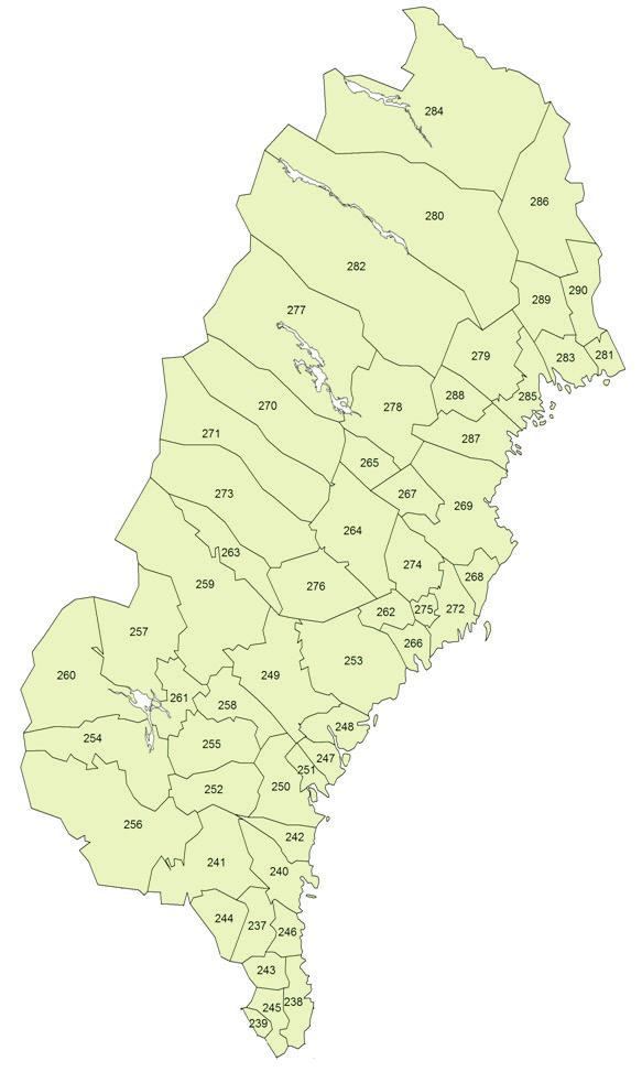 Figur 25c. Sveriges kommuner i Norrland Regiontyp Storstadsområde Stadsområde Landsbygd Gles landsbygd 237. Bollnäs 247. Härnösand 257. Krokom 267. Norsjö 277. Arjeplog 287. Piteå 238. Gävle 248.