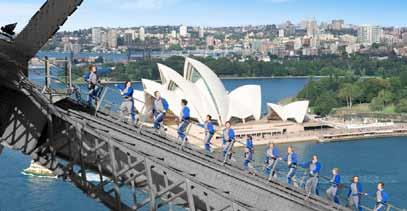 Den bästa utsikten över Sydney får du på toppen av Sydney Harbour Bridge, 134 meter över havet!