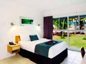 49 rum och lägenheter, luftkonditionering, restaurang, bar, BBQ område, spa, pool, cykeluthyrning, Mission Beach ligger 140 km söder om Cairns (ca 2 tim med bil).