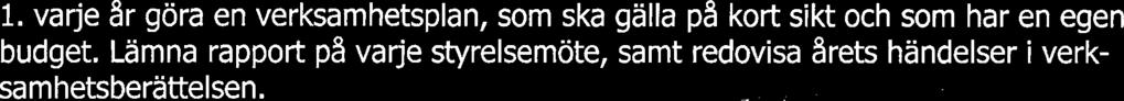varje ar göra en verksamhetsplan, som ska galla p8 kort sikt och som har en egen