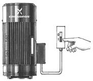 Omloppsventilen förbinder pumpens till- och utloppssida vilket förenklar spädningen. När stabil drift uppnåtts kan omloppsventilen stängas.