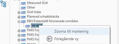 HUR KAN KARTUNDERLAGET ANVÄNDAS? 1. Använd översiktskartan för att få en överblick över den planerade schaktsträckans omfattning. a. Observera att det är endast de bedömningslager som ligger inom 30 meter till den planerade schaktsträckan som visas.