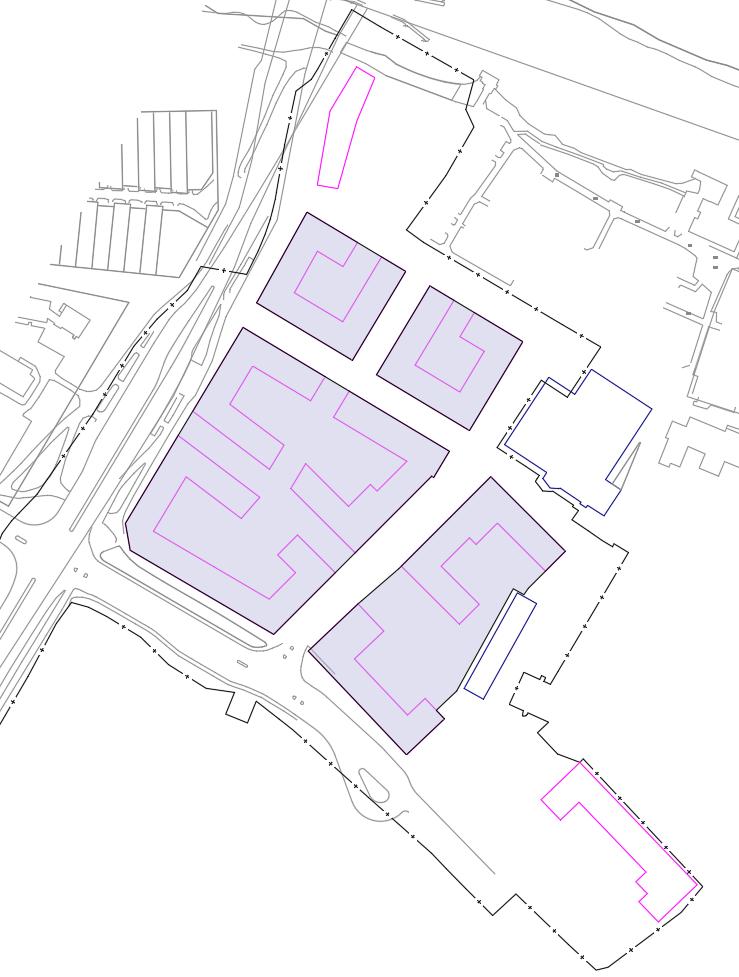 5 Det planeras även att anläggas parkeringsgarage inom området vilket resulterar i att stor del av ytorna kommer ligga ovanpå bjälklag.