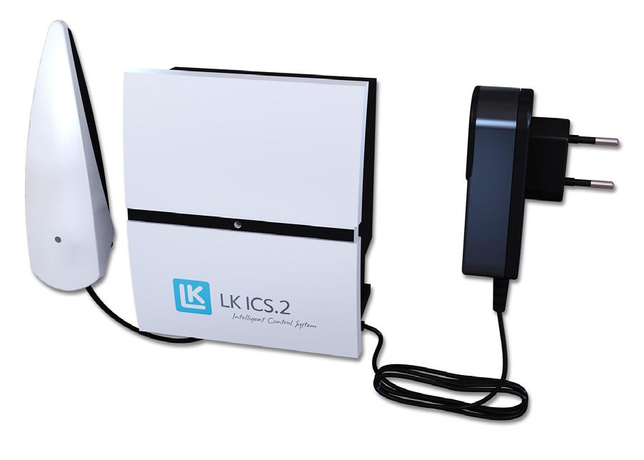 LK Mottagarenhet ICS.2 2 3 5 4 L NO NC T PWR A M M M LK Mottagarenhet ICS.2 har st kanal vilket innebär att maximalt st LK Rumstermostat ICS.2 kan adresseras/anslutas till enheten.
