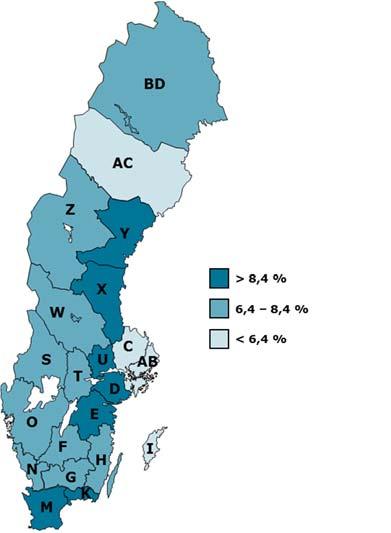 11 Stora regionala skillnader Sysselsättningen i Sverige har hittills visat på en ökning under 2017 enligt AKU. 7 Ökningen förväntas fortsätta under både 2017 och 2018.
