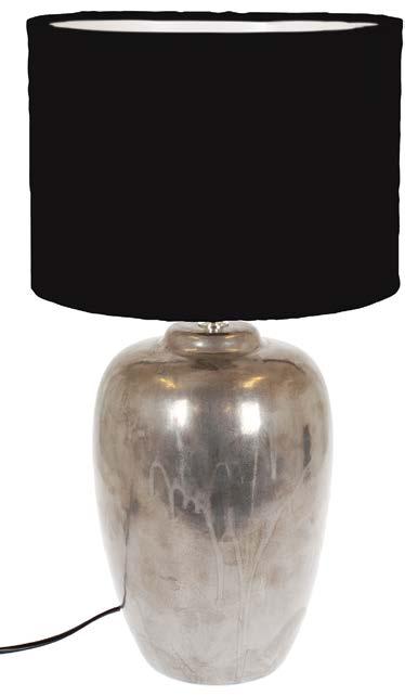 LAMPA MIKAEL KERAMIK SILVER/SVART 86683 D18 H36/50 cm fp 6 229,00/stk GLÖDLAMPA E27 MAX 40W, INGÅR EJ