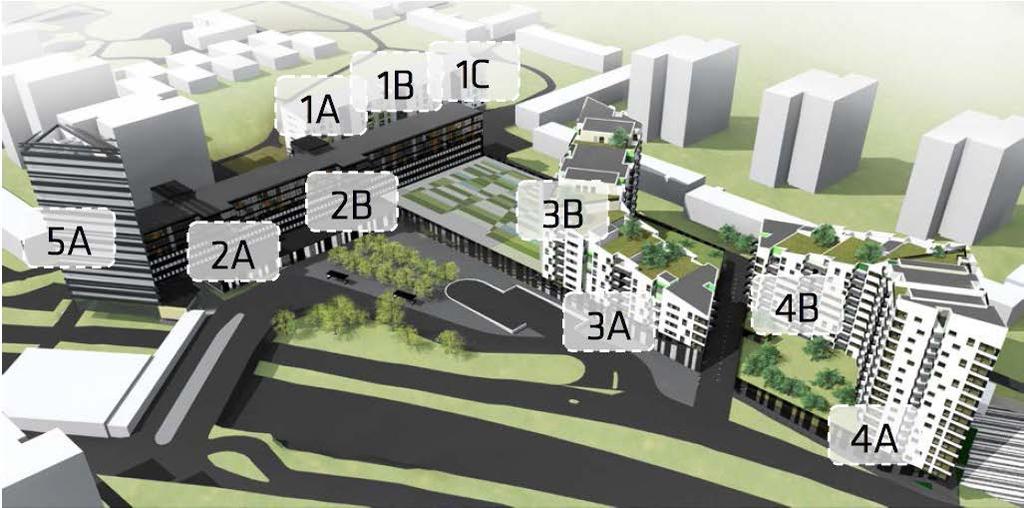 2 Planerad exploatering Tillkommande ytor inom exploateringen sammanställs nedan. Figur 1. Översikt tillkommande ytor.