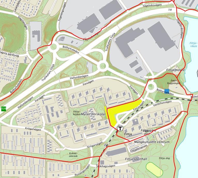 56-56 BOTKYRKA KOMMUN 18 [40] Samhällsbyggnadsförvaltningen Antagandehandling Planenheten 2016-04-25 SBN 2016-05-17 planområdet går Hallundavägen som ansluter till E4/E20 norr om Fittja och