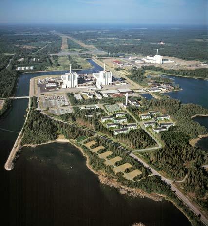 Figur 10-2. Fotomontage av planerade korttidsbostäder vid Igelgrundet. 10.2 Slutförvaret för använt kärnbränsle Söder om kylvattenkanalen planerar SKB uppföra ett slutförvar för använt kärnbränsle, se figur 10-1 och 10-3.