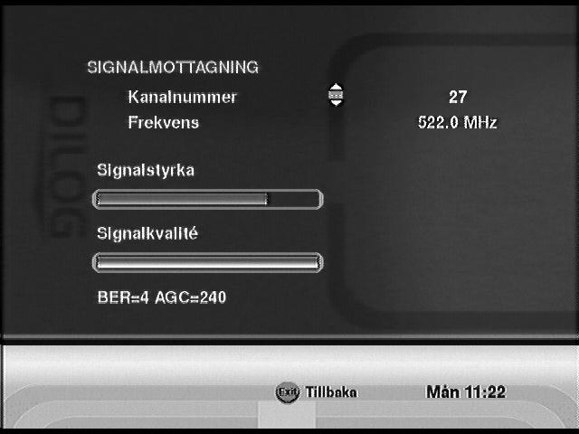 När den automatiska sökningen är klar visas sökresultatet enligt menyn nedan.