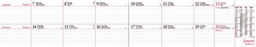 80076, Tvåveckors Plankalender.