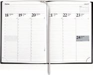 Kontorskalender Inbunden kalender med en vecka per uppslag, praktiskt märkband samt årsplaner för innevarande och följande