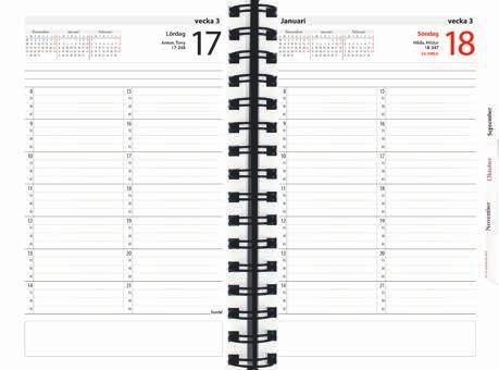 WEEKLY A5 En vecka per uppslag och praktisk årsöversikt för innevarande