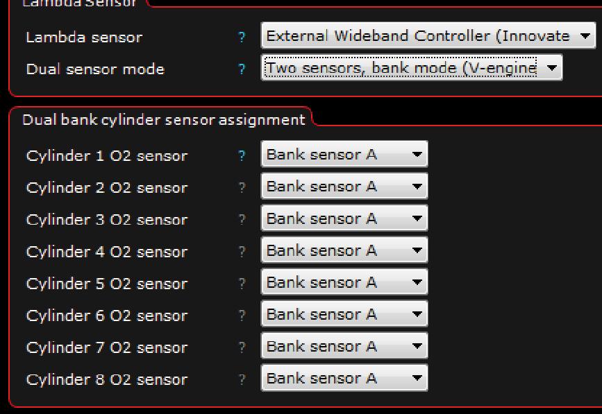 Aktivering av bredbandslambda finns här: Inputs --> Lambda Sensor Fig 5.2.