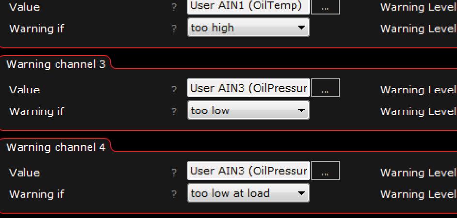 Load conditions sätter vi till 3000rpm och 140Kpa vilket betyder att motorstyrningen anser att motorn anses vara lastad över 3000rpm och 0.4bars övertryck.