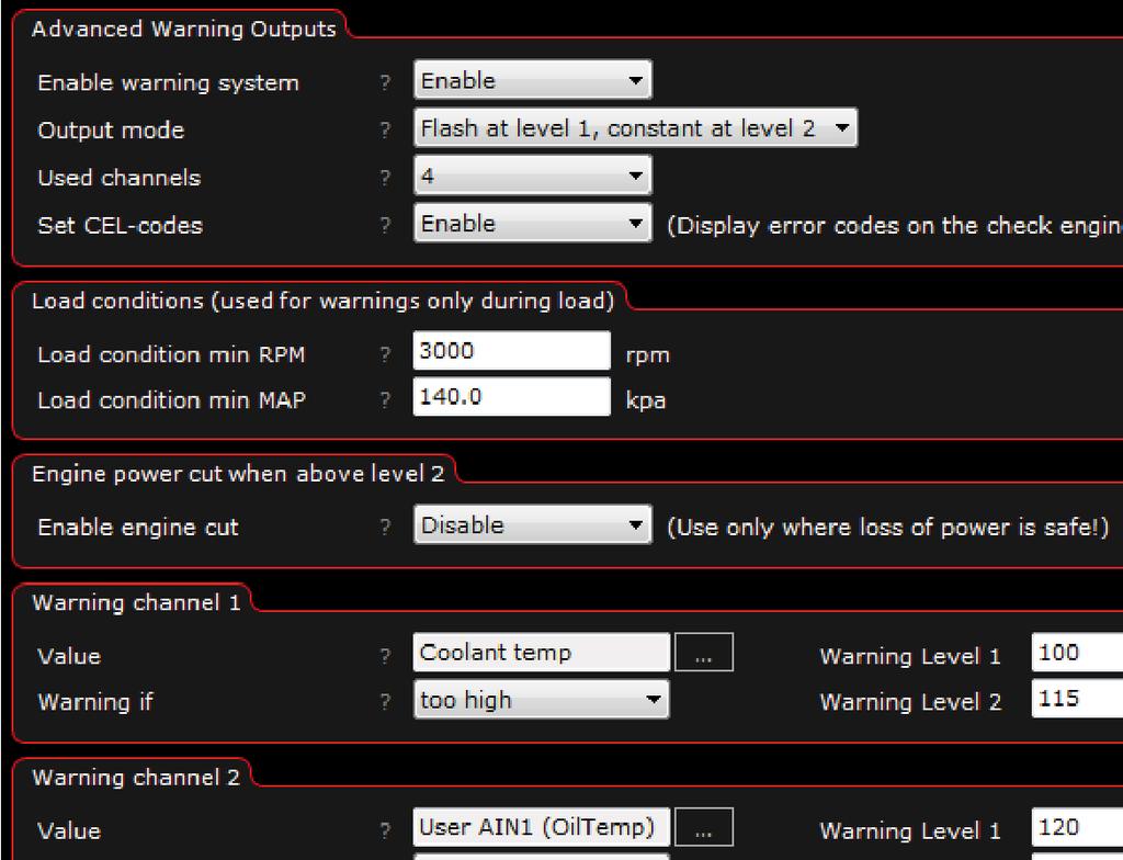 9g - GPO 1 sätts som User Output 1, GPO 2 som Warning system light level 1. Fig 6.3.