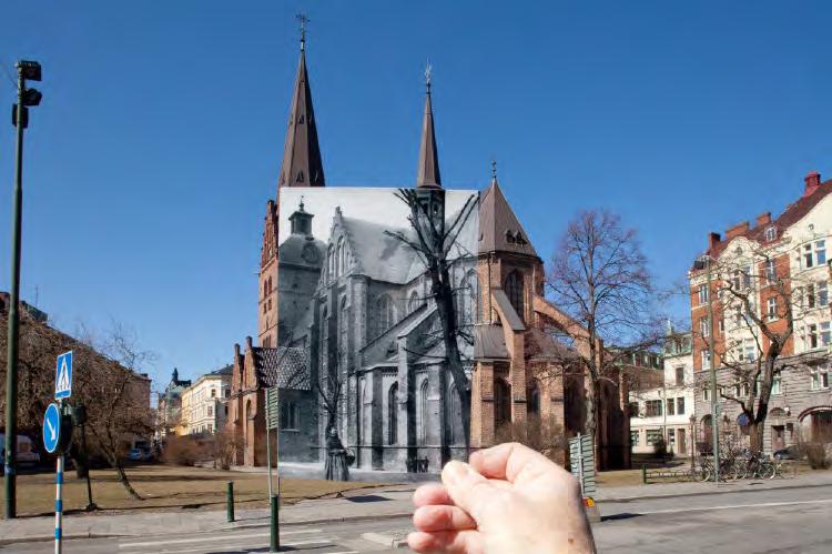 Här Petri kyrka, som den såg ut när hovfotografen Ragnar Küller (1883 1941) tog sin bild runt förra sekelskiftet och nu 2013.