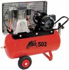 Max 8 bar - 1-fas, oljesmord vid 6 bar: 210 l/min - Tankstorlek: 24 liter - Motor: 2,5 hk