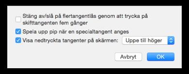 Flertangentlås i Mac OS X Aktivera Tangentbord.