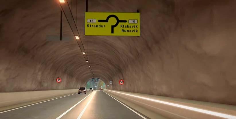 Två vägtunnlar på Färöarna