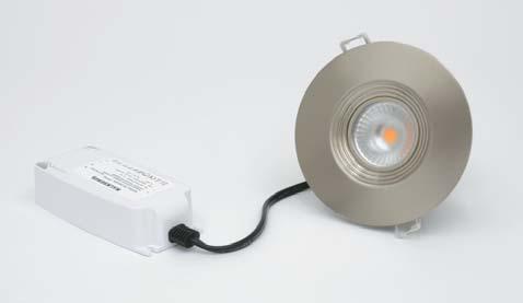 LED-Downlights MD- & MD- Anslutes till snabbkopplingsplint x, mm². Ljusregleras med bakkantsstyrd transistordimmer (RC).