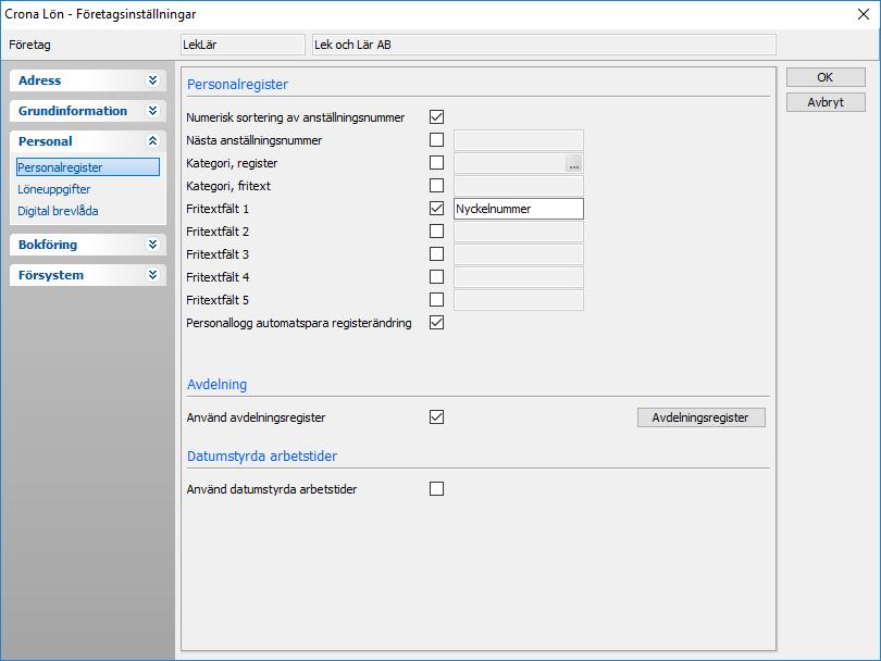 Çrona Lön Handbok III Avdelningsregister 23 Avdelningsregister C Att använda avdelningsregister I de större versionerna av Crona Lön kan du välja att använda dig av ett avdelningsregister.