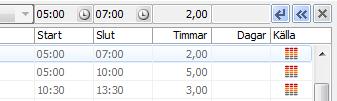 Frånvaro Även frånvaron måste anges med klockslag, för att programmet ska kunna veta när på dagen frånvaron inträffar.