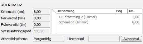 2 timmars tjänsledighet på dagen, kan programmet inte veta om han var borta just mellan 5 och 7 och därför inte ska ha sitt OB-tillägg, eller om det var mellan 10 och 12