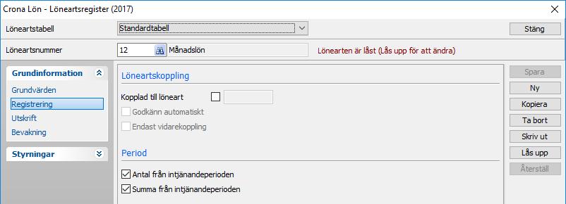 Çrona Lön Handbok III Bygglösen Lönearter som avser månadslön och del av månadslön bör ha denna inställning.