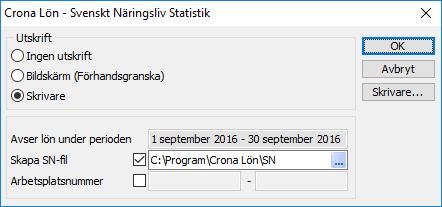 Efter genomgången skriver du ut och eventuellt skapar en diskett med din SN statistik. Varje uppgift som kan komma med på SN-statistiken kan granskas och korrigeras.