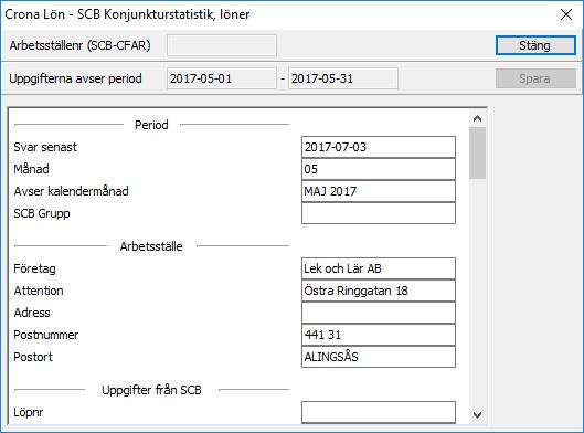 Çrona Lön Handbok III Statistiska Centralbyrån Intjänandemånad Ange den intjänandemånad som avser den redovisningsperiod för vilken du vill skapa konjunkturlönestatistiken.