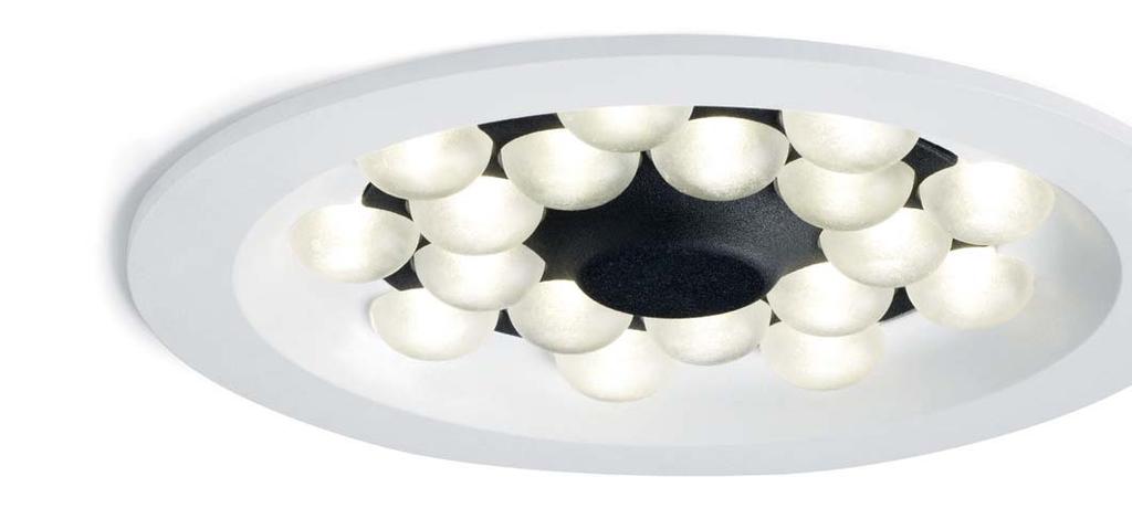 D4 DOWNLIGHTS MED LED+LENS TM Armaturhus Optik Armaturhus i formsprutad aluminium Armaturhus i RAL9003-vit, LED-modul i RAL9005-svart Wieland-anslutning LED+LENS TM - bredstrålande ljusdistribution