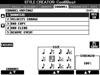 Style Creator Editera data för varje kanal (CHANNEL) Förklaringen nedan avser när CHANNEL-fliken i steg 4 vid Grundläggande hantering för att editera Style (sid. 124) har valts.