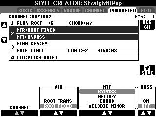 Style Creator Göra Style File Format-inställningar (PARAMETER) Speciella parameterinställningar baserade på Style File Format Använd, skapa och editera Styles för ackompanjemangsautomatiken Editering