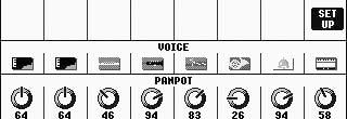 2 Tryck på [MIXING CONSOLE]-knappen för att ta fram MIXING CONSOLE-displayen. 3 Snabbguide 2, 4 3 Tryck på TAB [ ][ ] för att välja fliken VOL/VOICE.
