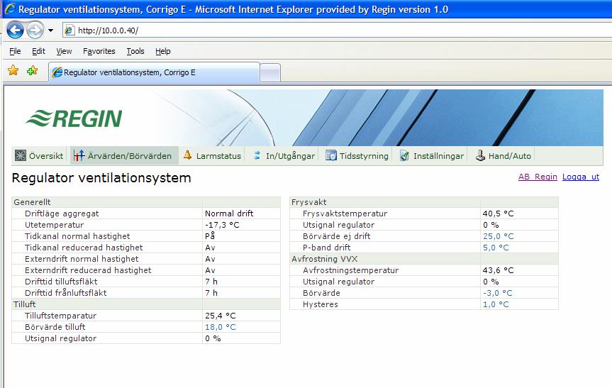 I rutan Lösenord loggar man in med det lösenord man har angett under TCP/IP, WEB-sajt och