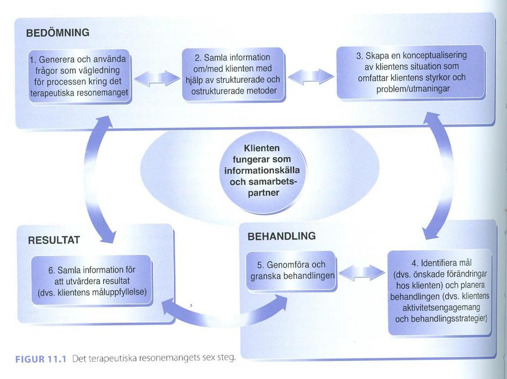 Det terapeutiska resonemangets sex steg Bilaga 4a MOHO Källa: Kielhofner, G. (2012).