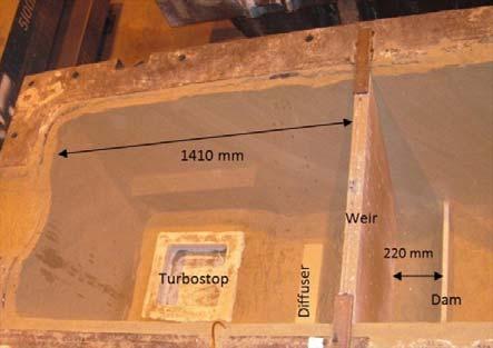 4.3.1 Försök med diffusor hos SSAB EMEA Luleå VII Två driftförsök med gasspolning i gjutlådan under gjutning av sekvenser med igensättningsbenägna stål har utförts hos SSAB Luleå.