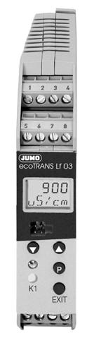J ecotrans Lf 03 Programmerbar mätomvandlare/vakt för ledningsförmåga Används tillsammans med konduktivitetmätcell för mätning av ledningsförmåga i vätskor.