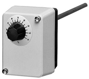 Termostat ATH Typblad 60.3021 Termostat typ ATH i kapslat utförande för utanpåliggande montage. Skyddsklass IP 54. Finns som stavtermostat (s) eller kapillärrörstermostat (f).