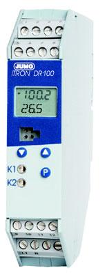 Typblad 70.2060 JUMO itron DR 100 Regulator för DIN-skena (35mm) Kompakta mikroprocessorregulator för skenmontage. 2 st 7-segments LC-displayer.