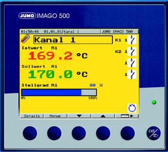J IMAGO 500 Typblad 70.3590 Process- och programregulator med upp till 8 reglerkanaler. 5 färgdisplay med 27 färger.