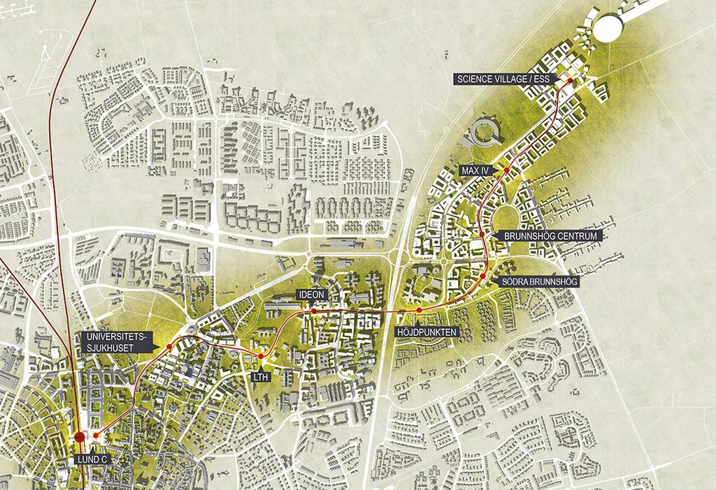 Spårvägen Under 2020 planeras ordinarie trafik med spårväg att börja rulla i Brunnshög. Spårvägsbygget pågår för fullt och testdrift blir det hösten 2019.